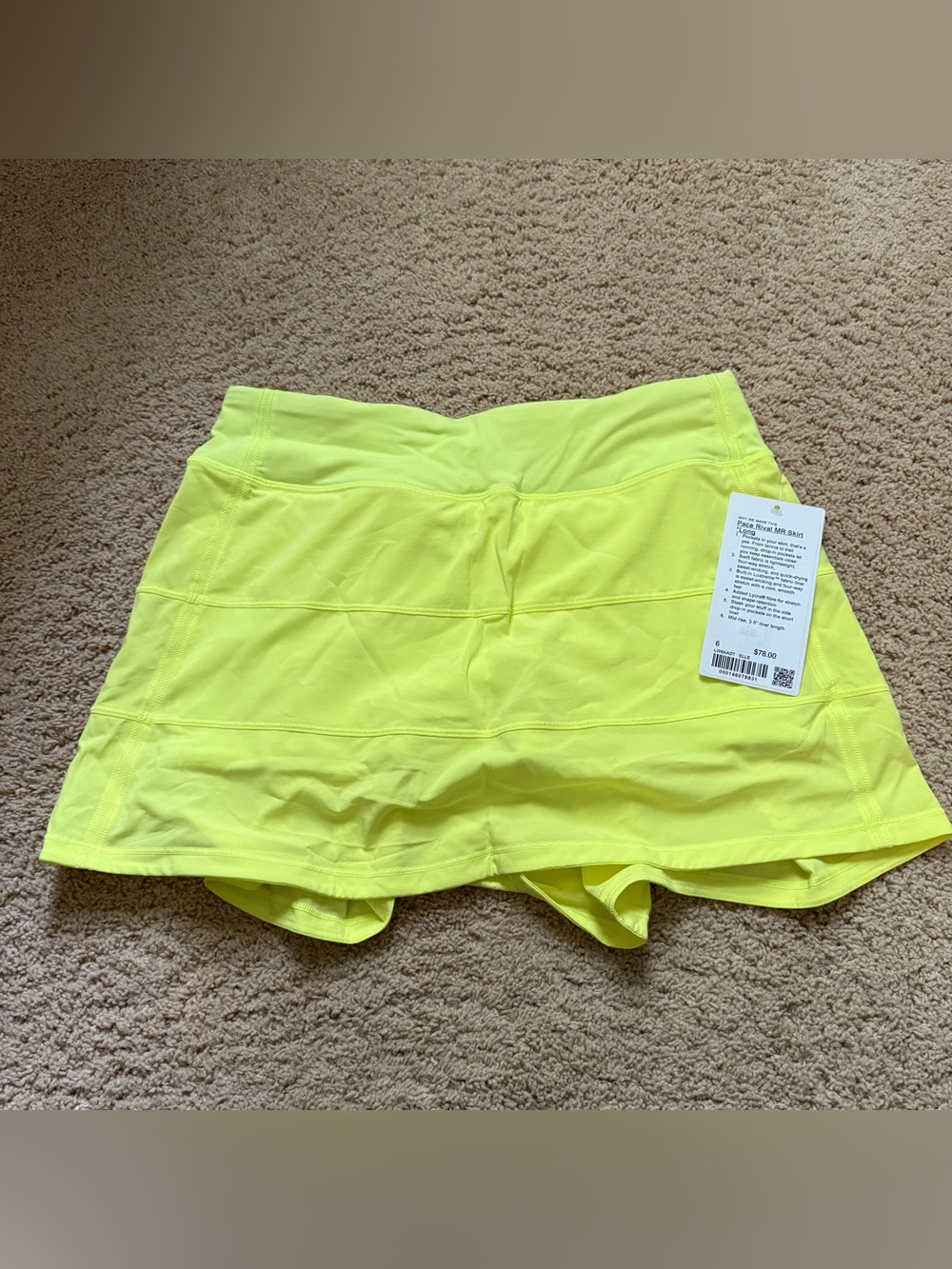 lululemon athletica Neon Yellow Athletic Skort